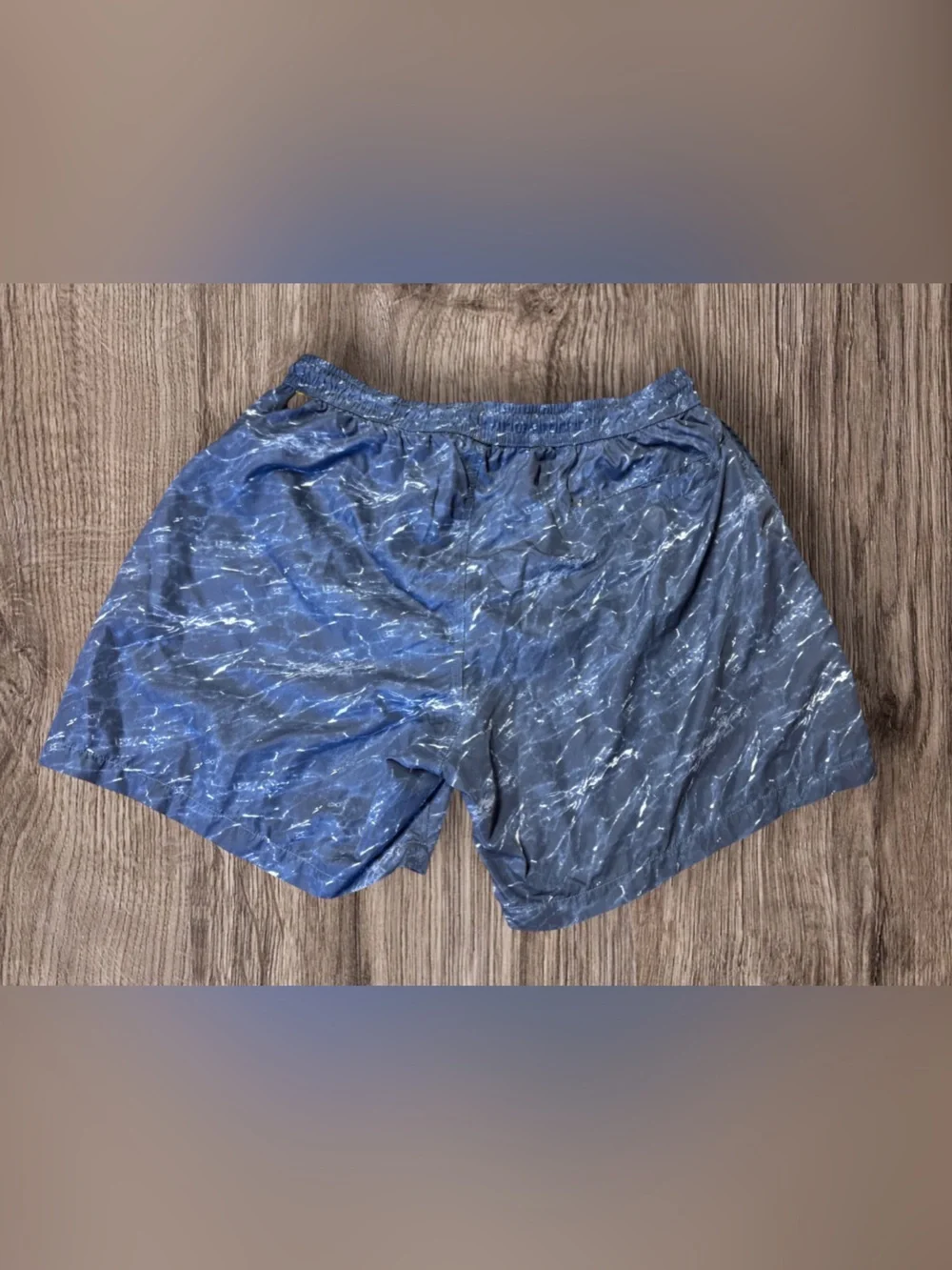 Boggi Milano men's print swim shorts marbled blue pattern SZ XL
